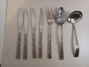SCC Stainless Steel Flatware Japan Vintage 4 Knife 1 LG Fork LG Spoon 1 Laddle - Picture 1 of 10