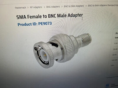 A/1PCS PASTERNACK PE9073 SMA Female to BNC Male Adapter - Image 1 of 2