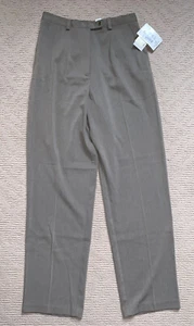 NWT New Women's Emma James Liz Claiborne Brown Green Dress Pants Size 12 Stretch - Picture 1 of 10