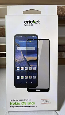 🔥 Cricket Tempered Glass Screen Protector Nokia C5 Endi Black Model ANKP7007 - Image 1 of 2