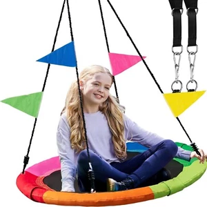 40" Multicolor Playful Fabric Disc Tree Swing - Picture 1 of 6