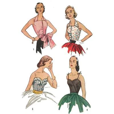 1950s Pattern, Bombshell Blouse, Crop Tops - Bust=32" (81.3 cm) - Image 1 of 4