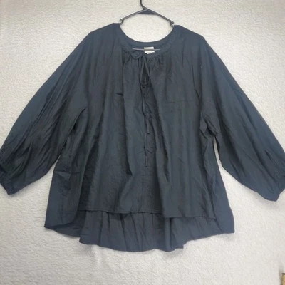 Top de lino para mujer A New Day 2Xl negro dobladillo alto bajo acampanado Lagenlook minimalista Foto 1 de 4