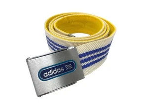 Adidas Men's Golf Reversible Web Belt Yellow / White w/ Blue Stripes OSFM - Picture 1 of 6