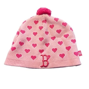 Boston Red Sox Cap Hat MLB Baseball Child One Size Fits All Pink Heart Beanie - Picture 1 of 6