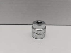 Mac Tools USA X266 13/16" SAE Shallow Socket 3/8" Drive 6 Point Chrome Finish - Foto 1 di 10
