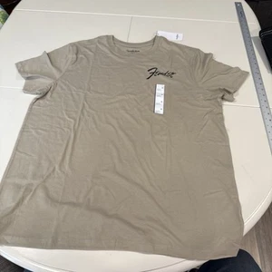 Fender T-shirt With 1953 Fender Bass Guitar On Back XL Tan Color - Picture 1 of 7