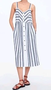 Zara Midikleid gestreift mit Taschen M - Bild 1 von 11