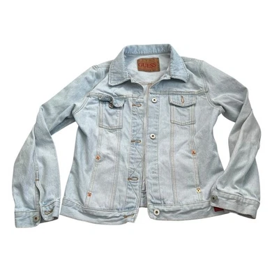 Chaqueta de camión Guess vintage para mujer XL lavado claro vaquero vaquero años 2000 y2k Foto 1 de 4