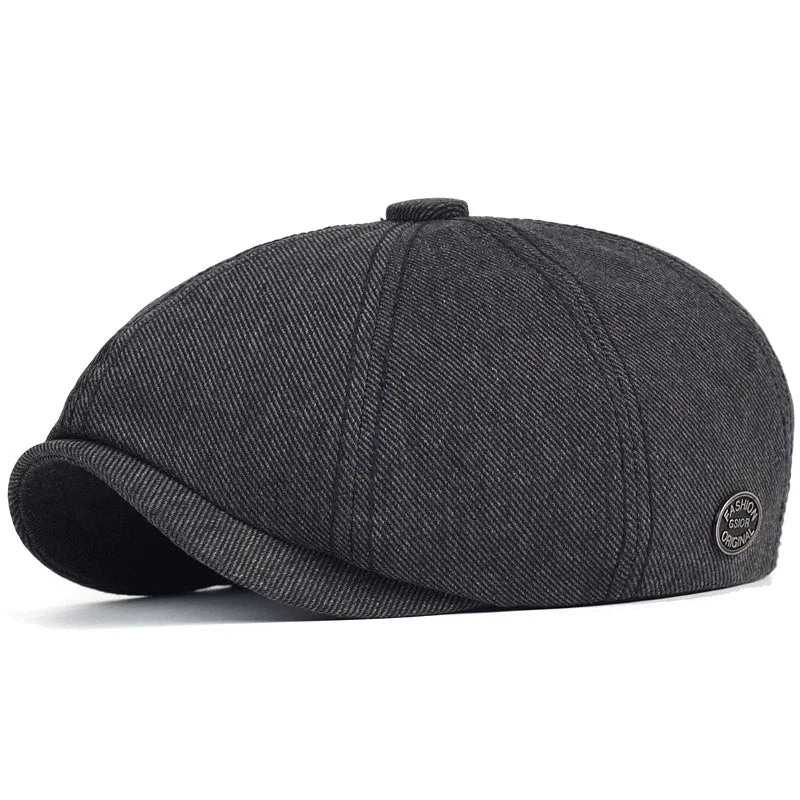 Unisex Algodón Sólido Newsboy Informal Boinas Gorra Visera Gatsby Plano Hiedra Sombrero Gorra Plana Foto 1 de 4