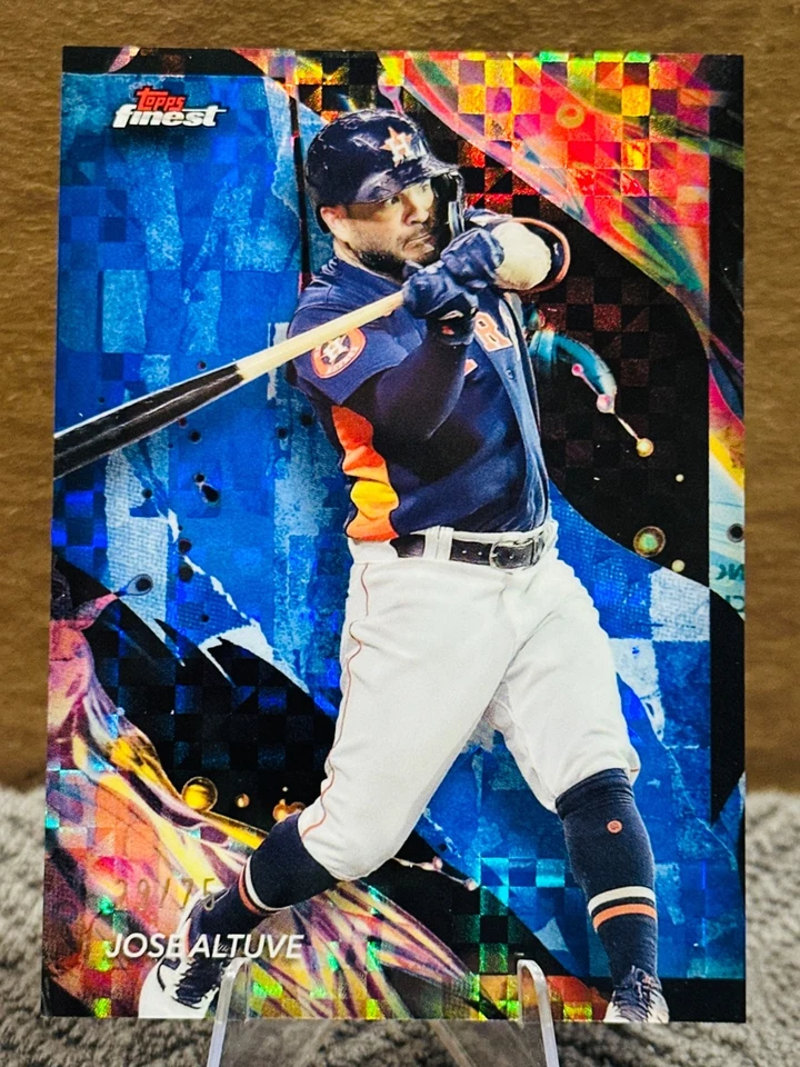2024 Topps Finest - Uncommon Jose Altuve #121 Blue Checkerboard Refractor /75 - Image 1 of 3