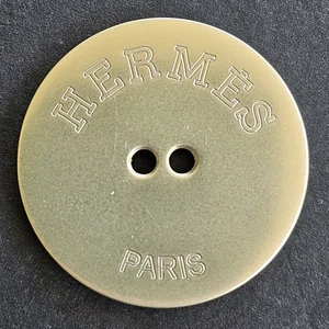 VINTAGE HERMES PARIS FRANCE 23mm 2-HOLE METAL BUTTON RARE ORIGINAL AUTHENTIC - Picture 1 of 2