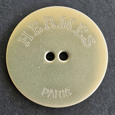 VINTAGE HERMES PARIS FRANCE 23mm 2-HOLE METAL BUTTON RARE ORIGINAL AUTHENTIC - Image 1 of 2