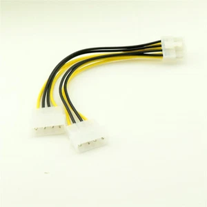 ATX 8 Pin EPS12V to Dual 4 Pin Molex Male Motherboard Power Supply Adapter Cable - Picture 1 of 7