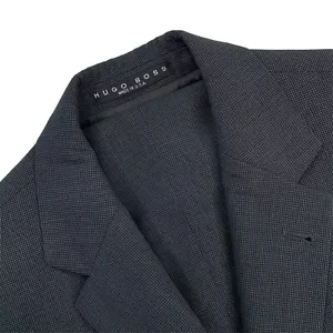 Mens 36 R HUGO BOSS Mid Green Micro Plaid 3 Button Wool Suit Made USA - Picture 1 of 17