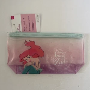 Daiso Disney Princess Ariel The Little Mermaid Zipper Mini Vinyl Pouch Bag - Picture 1 of 2