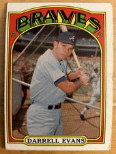 1972 Topps Darrell Evans Baseball Card #171 Braves HOF O/C, Horizontal Crease