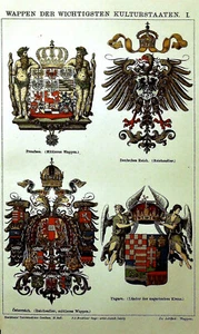 1894.ALTER DRUCK:WAPPEN,HERALDISCHE WAPPEN.T.I DEUTSCHLAND,PREUSSEN,ÖSTERREICH,UNGARN.Etna - Bild 1 von 1