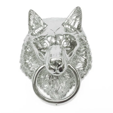 Castelion® Chrome Wolf door knocker Cover