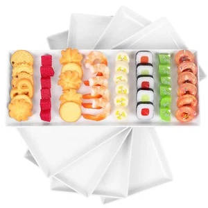 5pcs White Serving Trays For Party Reusable Plastic Serving Dishes14.5 X 6unbrea - Picture 1 of 7
