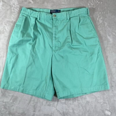 Pantalones Cortos Vintage Polo Ralph Lauren Para Hombre Tyler Plisado Verde Chino 36(34) Foto 1 de 4
