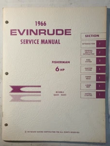 1966 EVINRUDE 4279 6 HP MODELS OUTBOARD SERVICE MANUAL - Picture 1 of 3