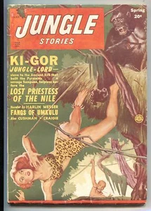 PULP: JUNGLE STORIES-SPG 1950-KI GOR, JUNGLE LORD-DAN CUSHMAN-PULP THRILLS - Picture 1 of 1