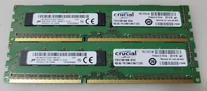 Crucial 8GB 2X4GB 2RX8 ECC PC3L-12800E CT51272BD160B DDR3-1600MHz Server Memory - Picture 1 of 6