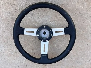 BLACK 13” STEEL CENTER STEERING WHEEL MARINE BOAT With STANDARD HUB Made Italy - Picture 1 of 4