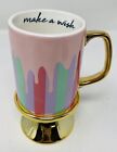 Make A Wish Birthday Pedestal Mug By 8 Oak Lane Pastels Gold Trim Flaw