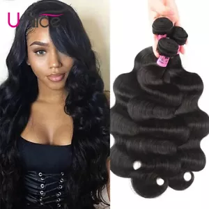 UNice Brazilian Body Wave Bundles Human Hair Weaves Virgin Hair Extensions Wefts - Picture 1 of 12