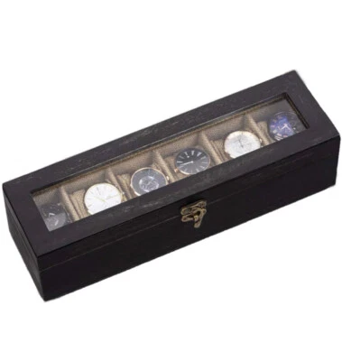 МУЖСКАЯ ДЕРЕВЯННАЯ КОРОБКА ДЛЯ ЧАСОВ. ДЕРЖИТ 6. - Изображение 1 из 4