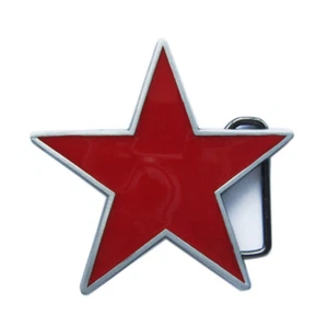 Red Enamel Star Metal Fashion Belt Buckle