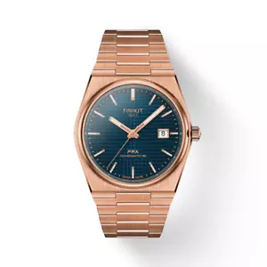 Tissot PRX Powermatic 80 40mm Blue Dial Rose Gold Watch T1374073304100 - Picture 1 of 1