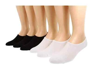 Converse White/Black 6-Pair No Show Socks Women's Size 4-10 L95416 - Picture 1 of 2