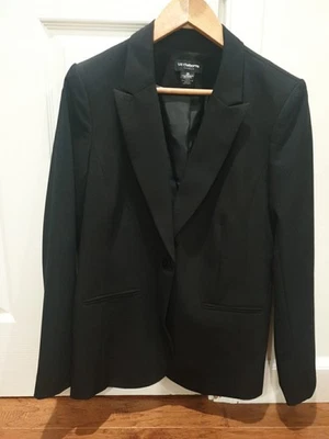 Chaqueta Blazer Liz Claiborne Talla 10 Carrera Negra Manga Larga Forrada Clásica  Foto 1 de 4