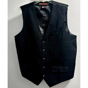 Perry Ellis Suit Vest Herringbone Black size XL - Picture 1 of 7