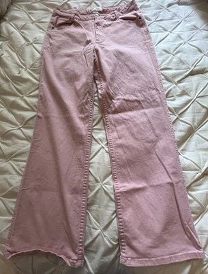 Orvis 牛仔裤女式 10 码粉色直筒弹力 30 英寸内缝 — 第 1/4 张图片