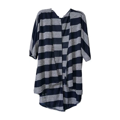 LuLaRoe Lindsay Kimono Cardigan Open Front Navy Gray Striped Small NWT - Image 1 of 4