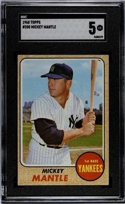 SGC 5 - 1968 Topps #280 Mickey Mantle New York Yankees HOF - Image 1 of 2