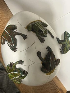 Grande Tonala Cerámica Huevos incubación 5 Ranas FIRMADO Lourdes Rodríguez - Imagen 1 de 19