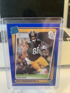2021 Donruss Pat Freiermuth BLUE PRESS PROOF Rated Rookie Card #281 RC Steelers