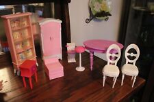 BARBIE Furniture Lot 1998, 1996, 2008 2010 Chairs Toilet Purple Table Cabinets