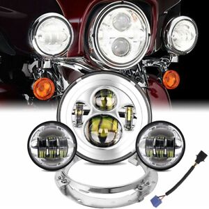 4.5" Auxiliary Fog Light Housing For Harley Heritage Softail Classic FLSTC