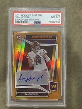 2022 Rookies And Stars Sam Howell Orange Auto /75 PSA 8