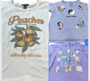 Bundle of 3 Crop tops Two Purple & One Cream Forever 21 & Single scoop Brand - Picture 1 of 9