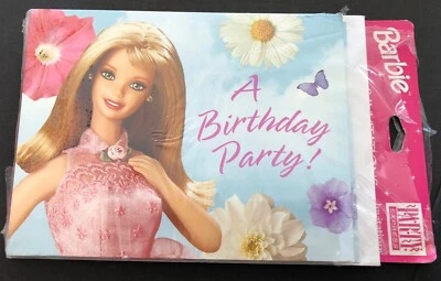8 New Unopened Vintage Barbie “ A Birthday Party” Invitations Mattel Hallmark - Image 1 of 4