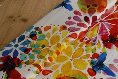 Dekostoffe Sommer Meterware bunte Blumen, robuste Baumwoll bedruckt *Ab 50cm - Bild 1 von 4