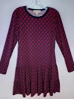 Michael Kors Dress Size Medium Long Sleeve Rope Print Nautical Drop Waist Ruffle - Image 1 of 4