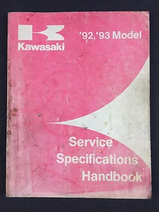 Genuine Kawasaki '92,'93 Service Specification Handbook 99926-1022-01 (MT) - Picture 1 of 6